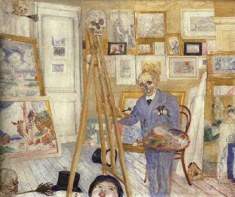 James Ensor The Skeleton Painter oil painting image